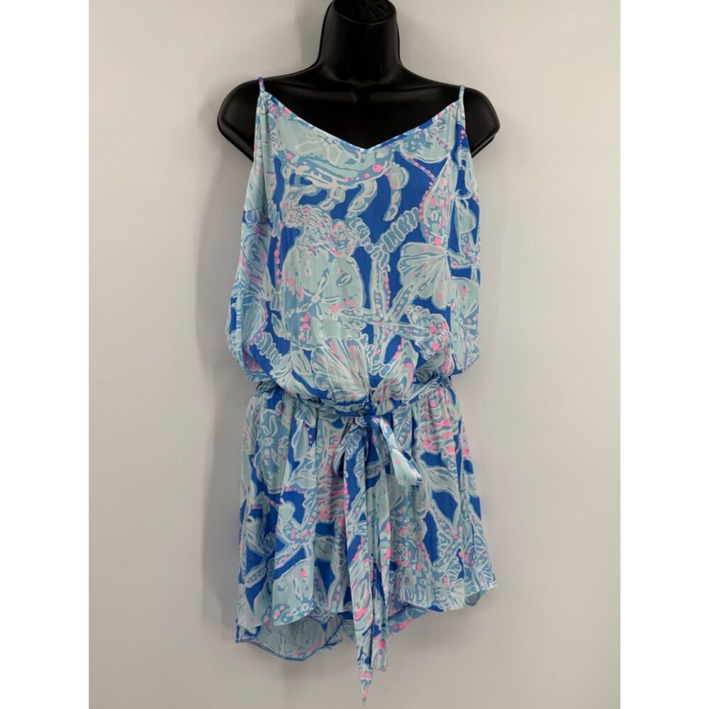 Lilly Pulitzer Deanna Lightweight Coastal Romper | Into the Deep Print | | XL